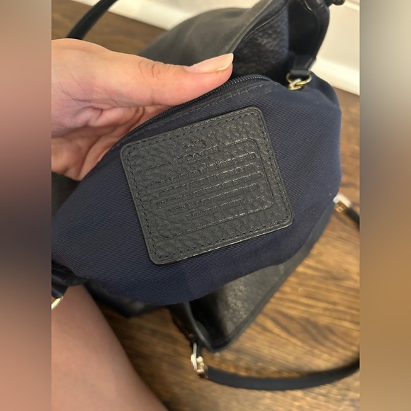 RARE Vintage Coach Phoebe madison navy blue Shoulder Bag In Pebble Leather - Picture 7 of 12